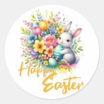 Gelukkige paaslente bloem met schattig konijntje