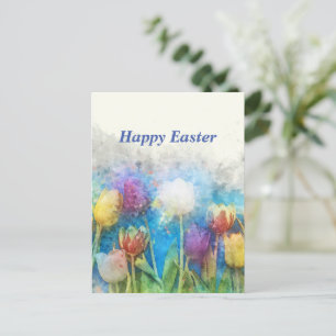 Gelukkige paasmooie tulpen briefkaart