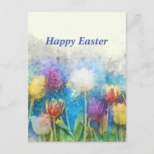 Gelukkige paasmooie tulpen briefkaart (Voorkant)