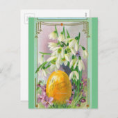 GELUKKIGE PAASSNEEUWVAL BLOEMEN EN EIEREN FEESTDAGENKAART (Voorkant / Achterkant)