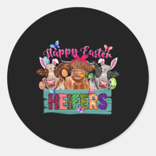 Gelukkige Paasvaarzen Paaseieren met Koeien Bunny  Ronde Sticker