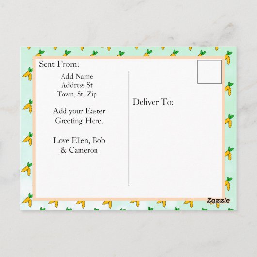 Gelukkige paaswensen gepersonaliseerd briefkaart (Achterkant)