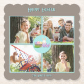 Gelukkige paaswensen kartonnen onderzetters (Voorkant)