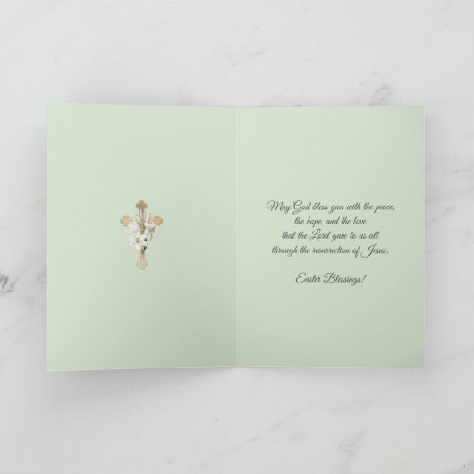 Gelukkige paaszegeningen opstandingspriester  feestdagen kaart (Binnen)