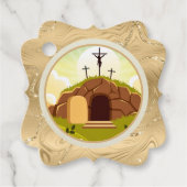 Gelukkige Paaszondag Zegeningen | Hij is opgestaan Bedankjes Labels (Voorkant)