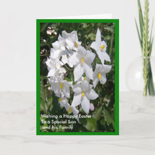 Gelukkige Paaszoon en schoondochter Kaart Jasmine