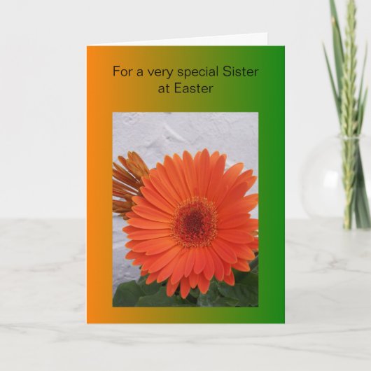 Gelukkige Paaszuster Kaart - Gerbera (Voorkant)
