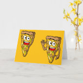 Gelukkige Paddenstoel Pizzaplakken Kaart (Gele Bloem)