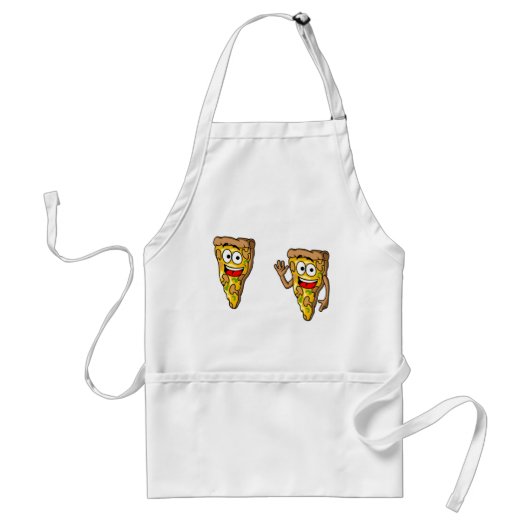 Gelukkige Paddenstoel Pizzaslices Standaard Schort (Voorkant)