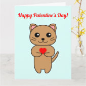 Gelukkige Palentijnsdag! - kaart met blauwe achter (Gele Bloem)