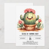 Gelukkige Pampas Grass Girly Cactus Meisje Verjaar Kaart (Voorkant / Achterkant)