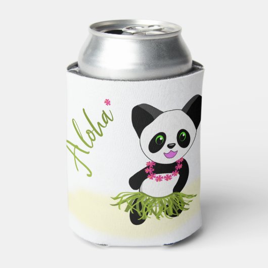 Gelukkige Panda Aloha Zomervibe Blikjeskoeler (Blikje Voorkant)