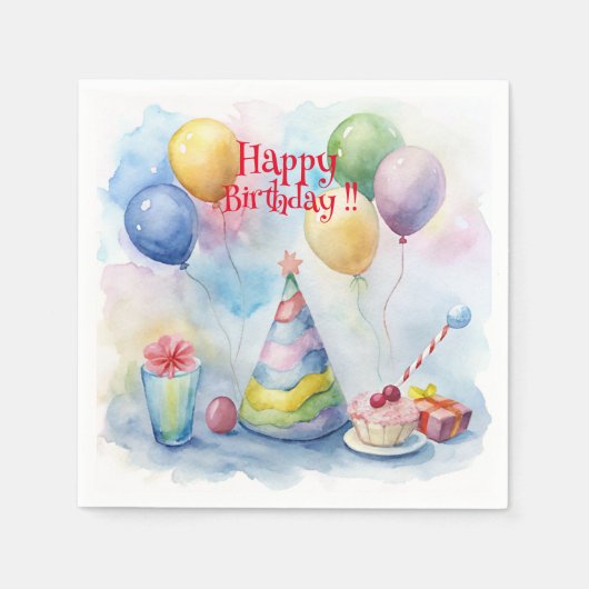 Gelukkige !! Papier Servet (Voorkant)