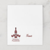 Gelukkige Pascha Groet met Wijnfles en Vier Plaatskaartje (Buitenkant ongevouwen)