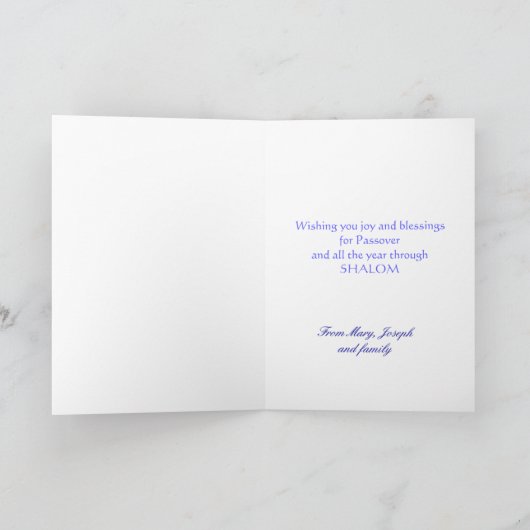 Gelukkige Pascha kaart met Davidster en lelies (Binnen)