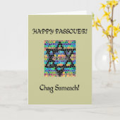Gelukkige Pascha-Ster van David Mosaic Kaart (Gele Bloem)