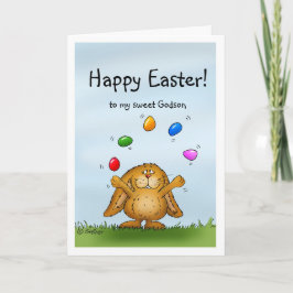 Gelukkige Pasen aan mijn Godson- het Jongleren met Feestdagen Kaart