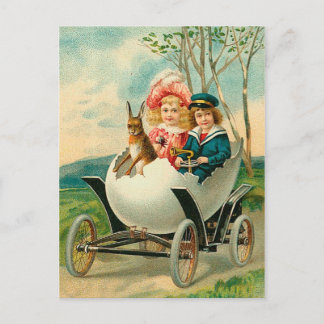 Gelukkige Pasen aan u de Vintage van de Auto van Feestdagenkaart