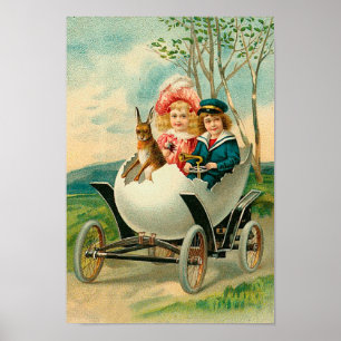 Gelukkige Pasen aan u de Vintage van de Auto van Poster