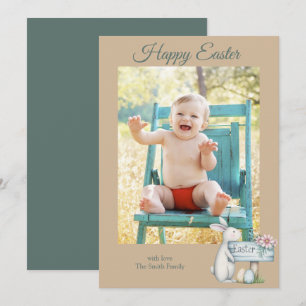 Gelukkige Pasen baby jongen gepersonaliseerde foto Feestdagenkaart
