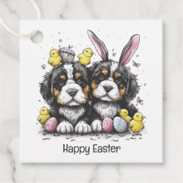 Gelukkige Pasen Berner Berg Honden Bedankjes Labels