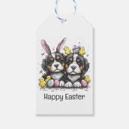 Gelukkige Pasen Berner Berg Honden Cadeaulabel