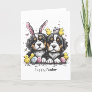 Gelukkige Pasen Berner Berg Honden Feestdagen Kaart