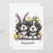Gelukkige Pasen Berner Berg Honden Feestdagenkaart (Voorkant / Achterkant)