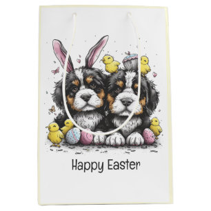Gelukkige Pasen Berner Berg Honden Medium Cadeauzakje