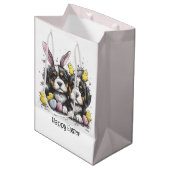 Gelukkige Pasen Berner Berg Honden Medium Cadeauzakje (Voorkant Gekanteld)