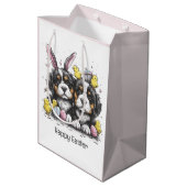 Gelukkige Pasen Berner Berg Honden Medium Cadeauzakje (Achterkant Gekanteld)