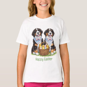Gelukkige Pasen Berner Berg Honden T-shirt