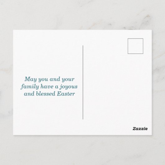 Gelukkige Pasen Blauw en Witte Eieren Groet Briefkaart (Achterkant)