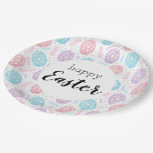 Gelukkige Pasen Bloemen Pastel Paaseieren Papieren Bordje (Gekanteld)