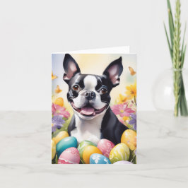 Gelukkige Pasen Boston Terrier Feestdagen Kaart