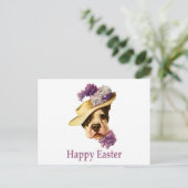 Gelukkige Pasen Bulldog Feestdagenkaart (Staand voorkant)