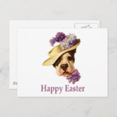 Gelukkige Pasen Bulldog Feestdagenkaart (Voorkant / Achterkant)