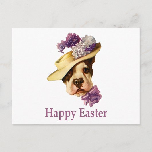 Gelukkige Pasen Bulldog Feestdagenkaart (Voorkant)