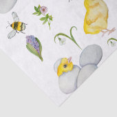 Gelukkige Pasen chick en lente bloemen Tissuepapier (Detail)