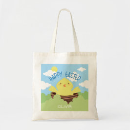 Gelukkige Pasen Chick Gepersonaliseerde Naam | FEE Tote Bag