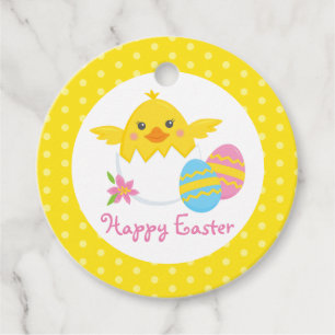 Gelukkige Pasen Chick Ronde Gift of Favor Tags Bedankjes Labels