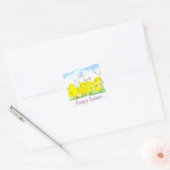Gelukkige Pasen Chicks Lady Bug Vierkante Sticker (Envelop)