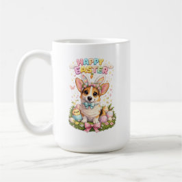 Gelukkige Pasen Corgi Mok – Schattige Konijnenoren