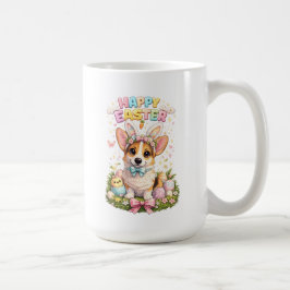 Gelukkige Pasen Corgi Mok – Schattige Konijnenoren