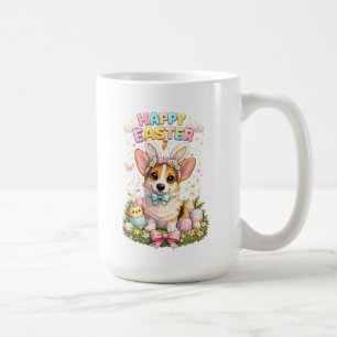 Gelukkige Pasen Corgi Mok – Schattige Konijnenoren