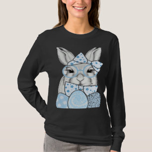 Gelukkige Pasen Cute Bunny Konijn Gezicht Tie Dye T-shirt