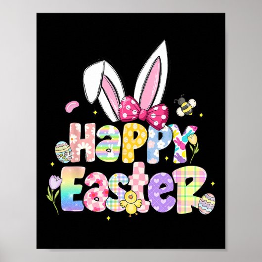 Gelukkige Pasen Cute Egg Bunny Vier Vrouwen Ki Poster (Voorkant)