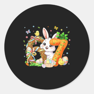 Gelukkige Pasen Dag 67 Konijn Zes Zeven Pasen 6 7 Ronde Sticker