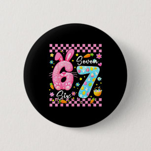Gelukkige pasen dag schattige konijn meisjes paas ronde button 5,7 cm