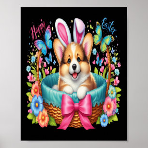 Gelukkige Pasen Day Welsh Corgi Hond Liefhebbers P Poster